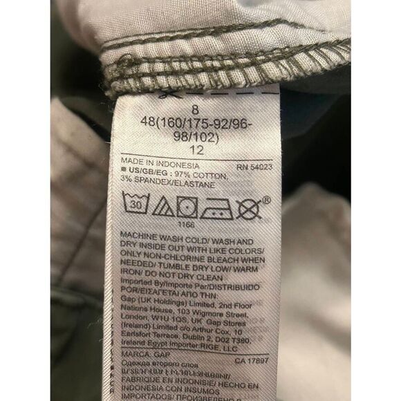 Gap Womens Girlfriend Khaki Cropped Pants Green Pockets Size 8 (5308) - Picture 8 of 8